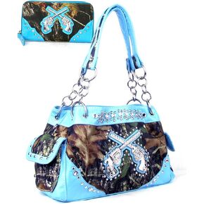 Women's Crossed Guns Pistols Purse Handbag Wallet in Multi-Color in Saudi Arabia