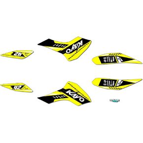 مجموعة رسومات لـ Kayo SPORTS ATV FOX-70، AY-70، STORM-70 (جميع السنوات) سلسلة LETHAL Orange 09 Mil - مجموعة ملصقات رسومات السباق المخصصة ATV UTV، بدون بلاستيك in Saudi Arabia