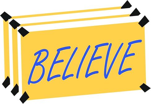 حزمة ملصقات Believe مكونة من 3 - ملصقات فينيل تحفيزية مقاومة للماء لأجهزة الكمبيوتر المحمول، وزجاجة المياه، والسيارة، ولوح التزلج، والجيتار، والأمتعة - ملصقات اقتباس إيجابية متينة من إنتاج S.K in Saudi Arabia