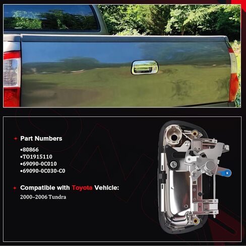 ONER Tailgate Handle Assembly with Keyhole Compatible with 2000–2006 Toyota Vehicle Tundra Replace# 69090-0C010 69090-0C030-C0 Black Tail Gate Handle in Kuwait