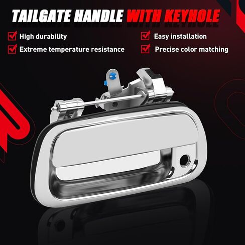 ONER Tailgate Handle Assembly with Keyhole Compatible with 2000–2006 Toyota Vehicle Tundra Replace# 69090-0C010 69090-0C030-C0 Black Tail Gate Handle in Kuwait