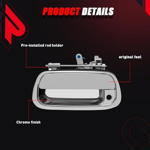 ONER Tailgate Handle Assembly with Keyhole Compatible with 2000–2006 Toyota Vehicle Tundra Replace# 69090-0C010 69090-0C030-C0 Black Tail Gate Handle in Kuwait