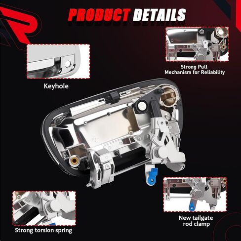 ONER Tailgate Handle Assembly with Keyhole Compatible with 2000–2006 Toyota Vehicle Tundra Replace# 69090-0C010 69090-0C030-C0 Black Tail Gate Handle in Kuwait