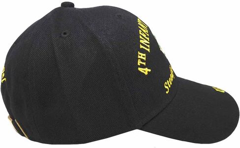 U.S. Army 4th Infantry Division Steadfast & Loyal Black 100% Cotton Adjustable Embroidered Cap Hat - CP00110 in Saudi Arabia