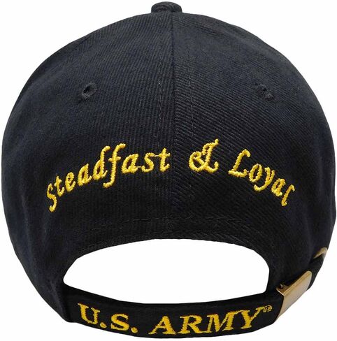 U.S. Army 4th Infantry Division Steadfast & Loyal Black 100% Cotton Adjustable Embroidered Cap Hat - CP00110 in Saudi Arabia