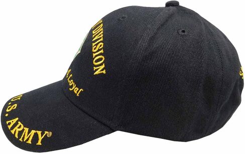 U.S. Army 4th Infantry Division Steadfast & Loyal Black 100% Cotton Adjustable Embroidered Cap Hat - CP00110 in Saudi Arabia