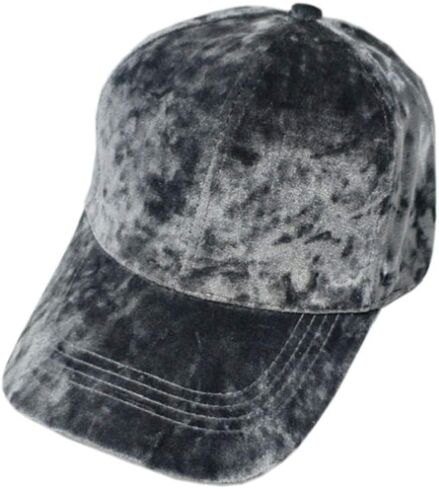 WITHMOONS Unisex Crushed Velvet Plain Soft Baseball Cap Adjustable Hat CW00009 in Saudi Arabia