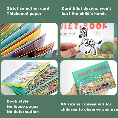 Jxueych Quiet Book for Toddlers Preschool Sensory Toys DIY Montessori Busy Book for Kids to Develop Learning Skills, Road Trip Essentials (Mini - Daily) in Kuwait
