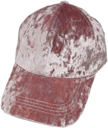 WITHMOONS Unisex Crushed Velvet Plain Soft Baseball Cap Adjustable Hat CW00009 in Saudi Arabia