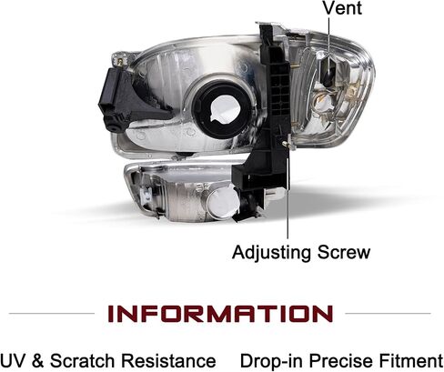 JSBOYAT Headlight Assembly Replacement for 2001-2004 Toyota Tacoma Corner Signal Light + Bumper Light Chrome Housing & Amber Reflector in Saudi Arabia