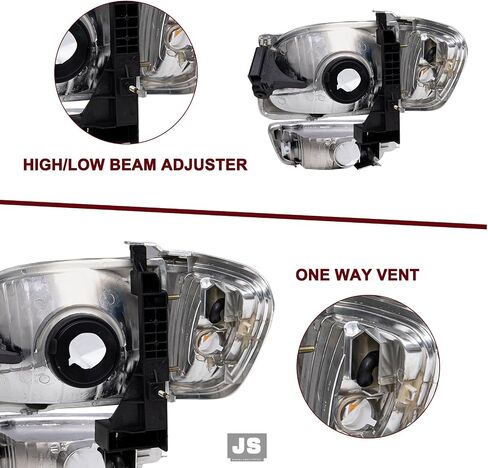 JSBOYAT Headlight Assembly Replacement for 2001-2004 Toyota Tacoma Corner Signal Light + Bumper Light Chrome Housing & Amber Reflector in Saudi Arabia