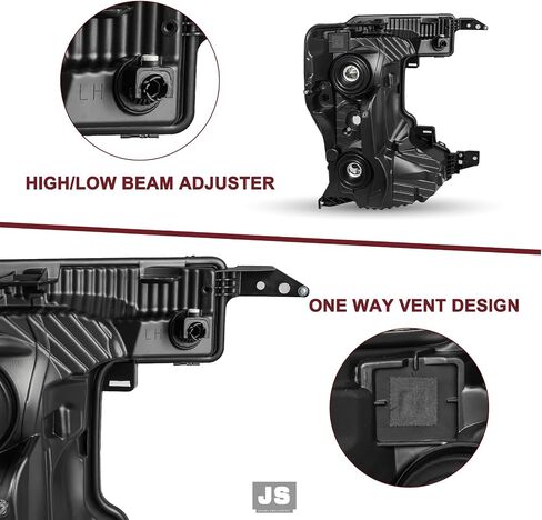 JSBOYAT Halogen Headlight Assembly Replacement for 2020 to 2022 Ford F250 F350 Super Duty Headlamp Right Passenger Side (Chrome Housing Amber Reflector) in Saudi Arabia