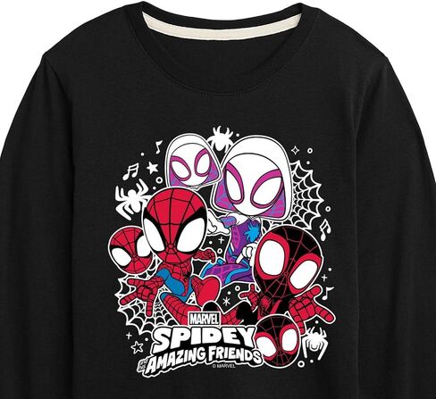 Marvel Spider-Man and His Amazing Friends - Spidey Friends Stickers - Toddler and Youth Long Sleeve Tee in Saudi Arabia