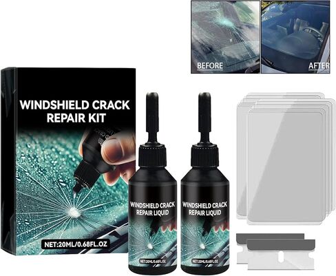 2025 New Windshield Crack Repair Kit, Premium Windshield Repair Kit, Quick Glass Repair Liquid, Cracks Gone Glass Remover Fluid for Quick Fix Windshields, Windows, Mirrors, All Crack Types(2pc) in Saudi Arabia