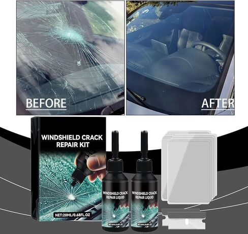 2025 New Windshield Crack Repair Kit, Premium Windshield Repair Kit, Quick Glass Repair Liquid, Cracks Gone Glass Remover Fluid for Quick Fix Windshields, Windows, Mirrors, All Crack Types(2pc) in Saudi Arabia
