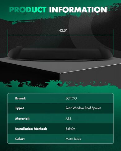 SCITOO ABS Spoiler for 2006-2008 for Honda Fit Trunk Spoiler Roof Lip Kit, Rear Spoiler Wing, Car Rear Spoiler Exterior Rear Spoiler Kit (Matte Black) in Saudi Arabia