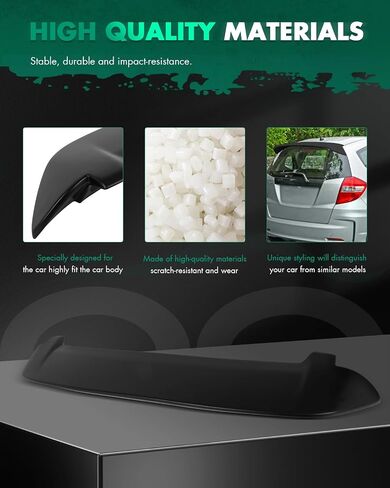 SCITOO ABS Spoiler for 2006-2008 for Honda Fit Trunk Spoiler Roof Lip Kit, Rear Spoiler Wing, Car Rear Spoiler Exterior Rear Spoiler Kit (Matte Black) in Saudi Arabia