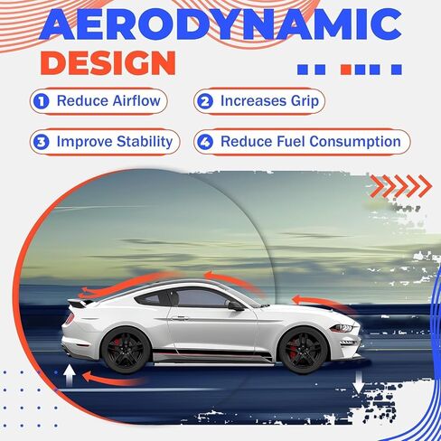 HECASA Trunk Spoiler Compatible with 2015-2023 Ford Mustang V6 V8 Shelby GT EcoBoost Base Coupe 2-Door, Rear Spoiler Wing Trunk Spoiler Lid Wing Painted ABS Plastic Black in Saudi Arabia