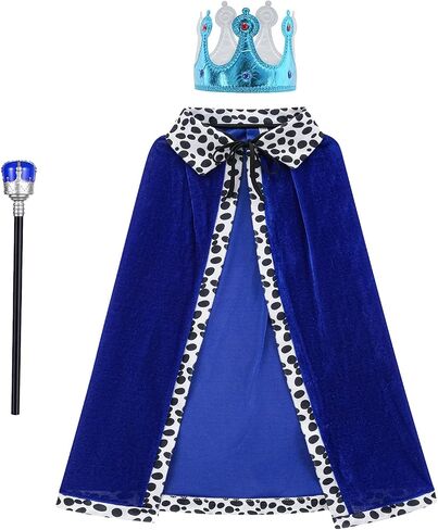 King Costume Set for Kids, Prince Cape Dress Up for Boys with Crown, Scepter, Coronation Cloak in Saudi Arabia