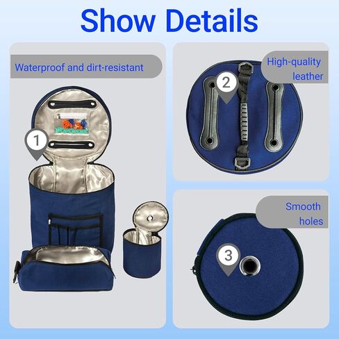 حقيبة الحياكة والكروشيه مع الملحقات - حمل تخزين الغزل المقاوم للماء وخالية من التشابك ، حامل لوازم الكروشيه و WIP Project مع جيب واضح - قوي وخفيف الوزن - مجموعة من 3 in Kuwait