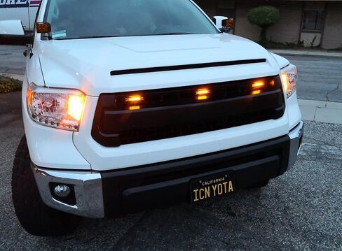 iJDMTOY 3pc Amber LED Center Grille Running Light Kit Compatible With 2014-2021 Toyota Tundra w/TRD Pro Grill (Amber Lens w/Wiring and Hardware) in Saudi Arabia