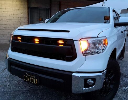 iJDMTOY 3pc Amber LED Center Grille Running Light Kit Compatible With 2014-2021 Toyota Tundra w/TRD Pro Grill (Amber Lens w/Wiring and Hardware) in Saudi Arabia