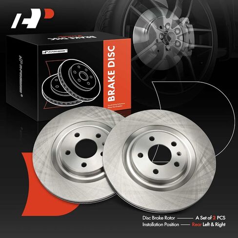 A-Premium 12.99 inch (330mm) Rear Vented Disc Brake Rotors Compatible with Select Audi and Porsche Models - A4 2017-2021, A4/A6 allroad, A4/A8 Quattro, Q5/Q7, A5/A6/A7, S4/S5/S7, SQ5, Macan, 2-PC Set in Saudi Arabia