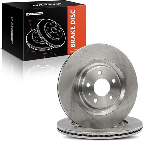 A-Premium 12.99 inch (330mm) Rear Vented Disc Brake Rotors Compatible with Select Audi and Porsche Models - A4 2017-2021, A4/A6 allroad, A4/A8 Quattro, Q5/Q7, A5/A6/A7, S4/S5/S7, SQ5, Macan, 2-PC Set in Saudi Arabia