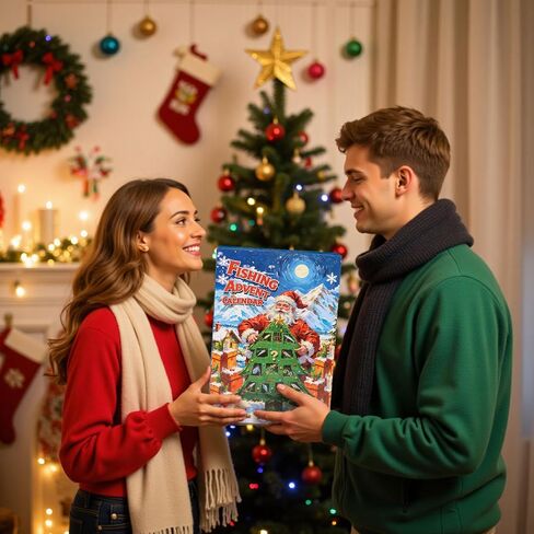 PLUSINNO Fishing Advent Calendar 2025 with Tackle Box and Premium Lures, 24 Days Christmas Countdown Advent Calendar Fishing Gifts for Men, Teens, Boys in Saudi Arabia