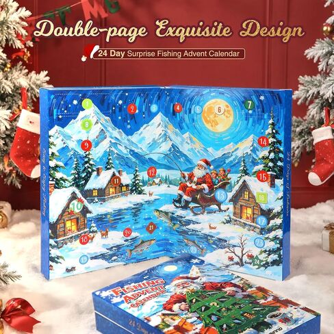 PLUSINNO Fishing Advent Calendar 2025 with Tackle Box and Premium Lures, 24 Days Christmas Countdown Advent Calendar Fishing Gifts for Men, Teens, Boys in Saudi Arabia