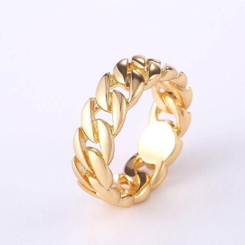 Metallic Chain Rings Men and Women Party Accessories Versatile Punk Style Jewelry Couple Rings in Saudi Arabia