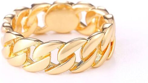 Metallic Chain Rings Men and Women Party Accessories Versatile Punk Style Jewelry Couple Rings in Saudi Arabia