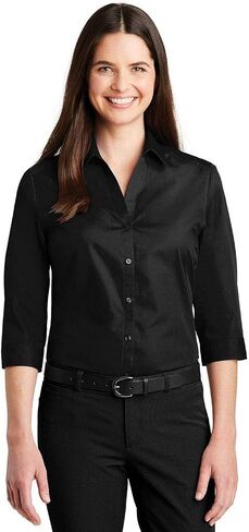 Port Authority Women's 3/4-Sleeve Carefree Poplin Shirt in Saudi Arabia