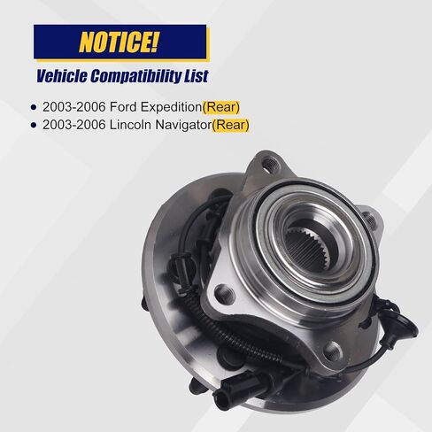 KUSATEC 541001 Rear Wheel Bearing and Hub Assembly Compatible with 2003-2006 Ford Expedition, Lincoln Navigator, 6 Lug Bolts w/ABS in Saudi Arabia