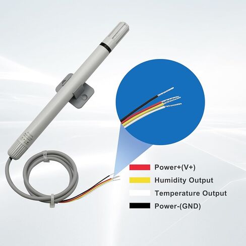 RS485 Temperature and Humidity Transmitter Modbus RTU Temp Sensor Analog,Humidity Probe Monitor Measurement Range -40℃ to 125℃ High Accuracy DC 5‑24V for HVAC,Farm,Industry in Kuwait