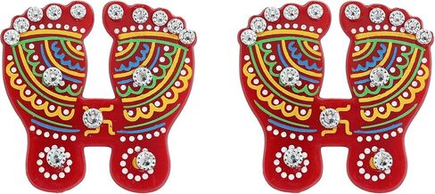 Acrylic Diwali Rangoli Indian 7 Pieces Green Deepak Rangoli Floor Decorations Table Decoration Studded Stones Sequins Traditional Festive Home Door Décor 8 inch in Saudi Arabia