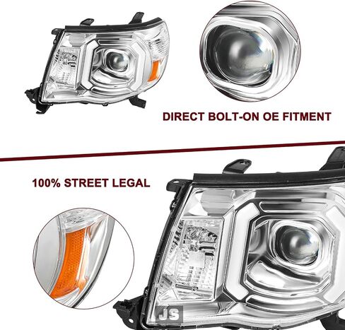 JSBOYAT Headlight Assembly Replacement for 2005-2011 Toyota Tacoma Pickup Passenger and Driver Side Black Housing Amber Reflector in Saudi Arabia