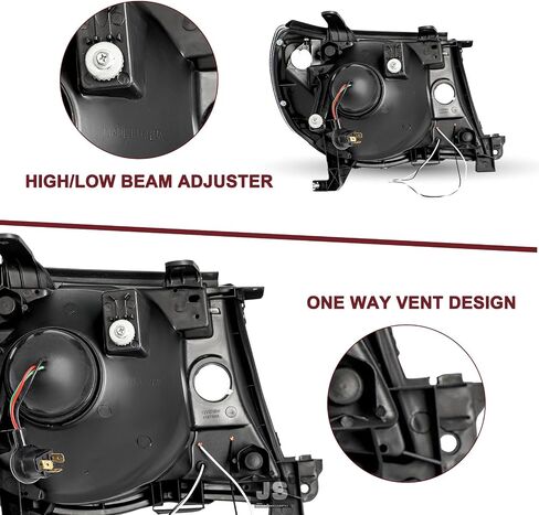 JSBOYAT Headlight Assembly Replacement for 2005-2011 Toyota Tacoma Pickup Passenger and Driver Side Black Housing Amber Reflector in Saudi Arabia