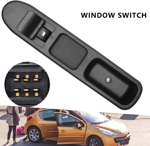 Car Interior Accessory Auto Window Car Door Handle Armrest Switch Driver Side Control Switch Panel for Peugeot 207 2006-2018(Black) in Saudi Arabia