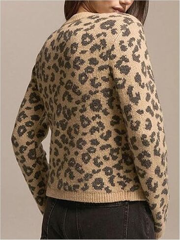 SweatyRocks Women's Leopard Print Cardigan Sweaters Casual Knitted Button Up Trendy Fall Outerwear in Saudi Arabia