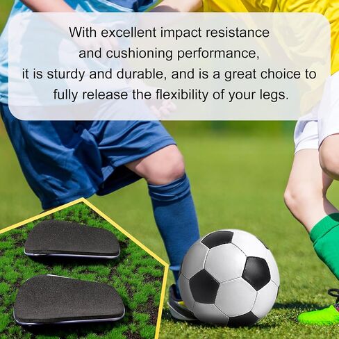2 Pairs Mini Soccer Shin Guards, 3.94x2.36 Inch Small Lightweight Shin Protector, Miniature Anti-Slip Football Shin Pads, Protective Shin Guards for Teenagers Kids Children Adults Boys Girls in Saudi Arabia