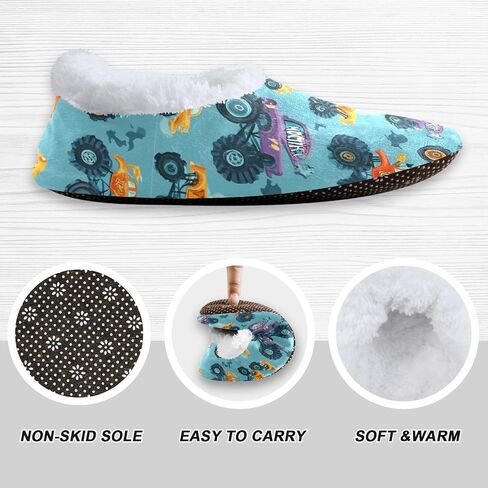 Boys Girls Fuzzy House Slippers Kids Toddlers Winter Indoor House Home Shoes XS-S in Kuwait