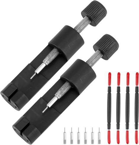 Watch Link Removal Kit, Watch Band Tool Set for Bracelet Strap Adjustment Pin Remover Includes Adjusters Double-Headed Ear Forks Thimbles Repair Kit for Resizing & Replacement in Saudi Arabia