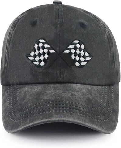 قبعات كاهريبا بأعلام مربعة للرجال والنساء، قبعة بيسبول مضحكة قابلة للتعديل من القطن مطرزة بعلم سيارة السباق in Kuwait