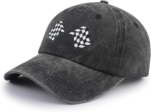 قبعات كاهريبا بأعلام مربعة للرجال والنساء، قبعة بيسبول مضحكة قابلة للتعديل من القطن مطرزة بعلم سيارة السباق in Kuwait