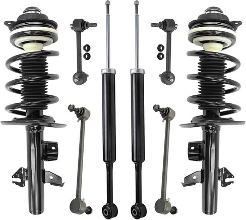 Detroit Axle - AWD 8pc Struts Shocks Kit for Jeep 2014-2018 Cherokee, 2 Front Struts with Coil Springs 2 Rear Shock Absorbers 4 Front Rear Sway Bars 2015 2016 2017 Replacement Suspension Kit in Saudi Arabia