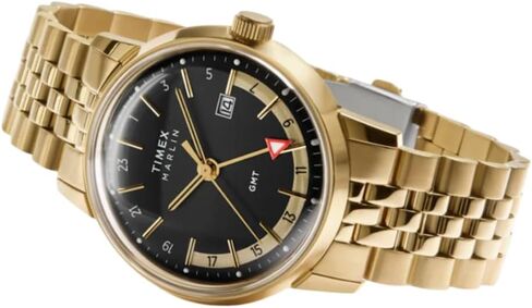 Timex Marlin Quartz GMT Gold Tone Stainless Steel Band Black dial Watch TW2Y47700 in Saudi Arabia