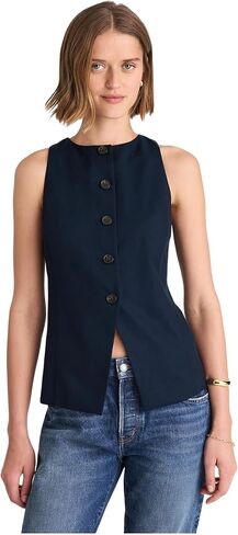 Madewell Women's Crewneck Cutaway Vest-Tencel Twill in Saudi Arabia