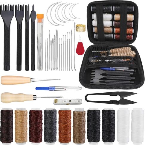 Yizzvb Upholstery Thread Kit, Heavy Duty Sewing Kit with Nylon Thread, Upholstery Needle, Sewing Awl, Heavy Duty Thread for Carpets, Canvas, Sofa, Travel and Leather in Kuwait