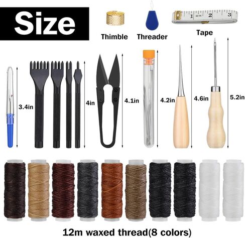 Yizzvb Upholstery Thread Kit, Heavy Duty Sewing Kit with Nylon Thread, Upholstery Needle, Sewing Awl, Heavy Duty Thread for Carpets, Canvas, Sofa, Travel and Leather in Kuwait